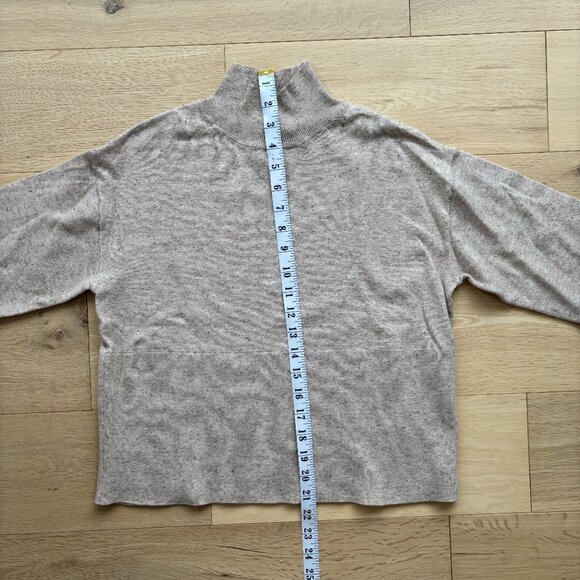 Elie Tahari Women's Tan Mock Neck Long Sleeve Sweater - Size Small - Picture 7 of 11